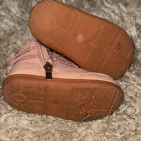 Pink Fringe Toddler Ankle Boots - Picture 5 of 7